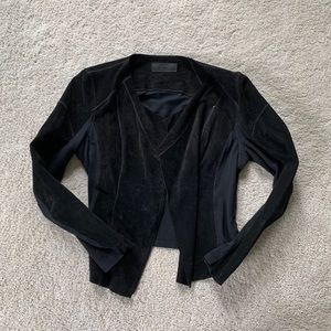 Blank NYC Suede and Knit Blazer Jacket